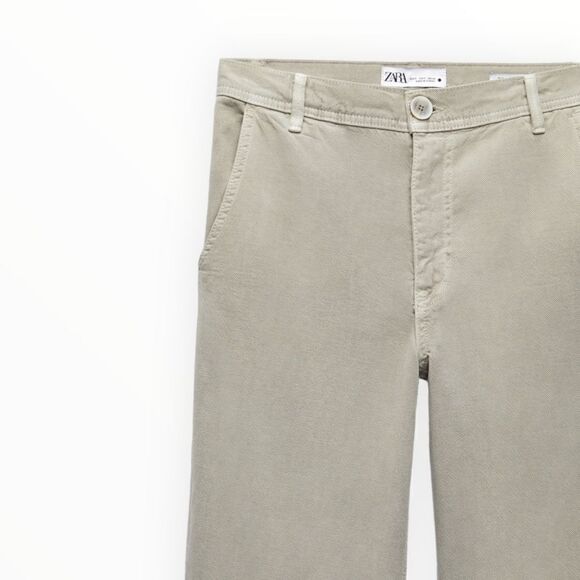 ZARA | Khaki | ZW THE PIPER CHINO JEANS - Picture 4 of 13